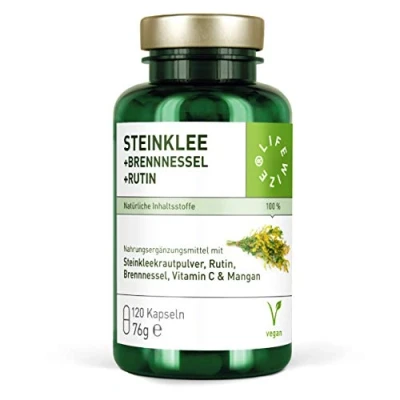 Obrázek LifeWize® Komplex jetelovitého kamene + rutin kopřiva, šípka a mangan 120 kapslí s 500 mg kamenným jetelem 420 veganský bez nežádoucích přísad