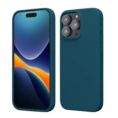 Obrázek kwmobile pouzdro Pro iPhone 15 Max silikonové na mobil nárazuvzdorné s měkkým povrchem petrolejová matná