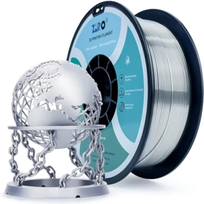 Obrázek ZIRO Silk Filament 1,75 mm PLA, vlákno pro 3D tiskárny hedvábí PLA série 1 kg, tolerance průměru při +/ 0,03 mm, stříbro