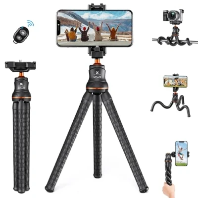 Obrázek K&amp;F Concept Handy Stativ,MS01 Gorillapod mit Bluetooth Fernbedienung,Flexibel Stativ für Smartphone und Kamera,Tripod 360 drehbarer Stativhalterung,Mini iPhone 15/14/13,Sumsung,Xiaomi