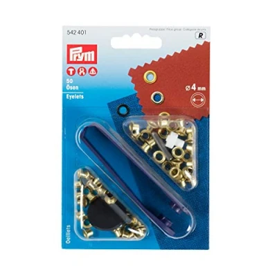 Obrázek Prym 50 nerezových kovových oček ve zlaté barvě 4,0 mm