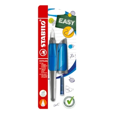 Obrázek Školní plnicí pero s perem pro leváky L STABILO Easy buddy v tmavě modré/světle modré (vymazatelné) vč. patrony