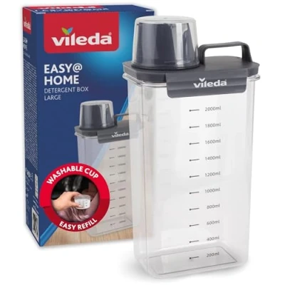 Obrázek Vileda Box na prací prostředek 2300 ml šedý praktické uložení pracího prášku včetně odměrky pro přesné dávkování vzduchotěsný a skladný