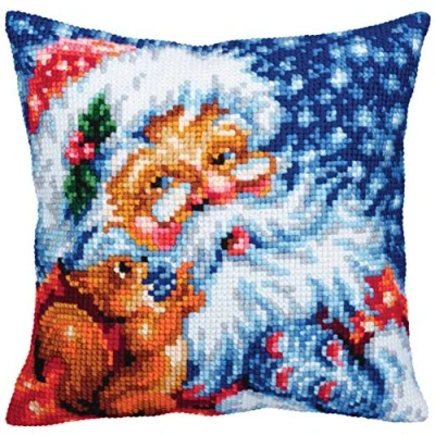 Obrázek Collection d&#039;Art CdA Kreuzstichkissen Santa 5353, 40x40cm, Stickbild vorgezeichnet