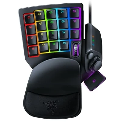 Obrázek Razer Tartarus Pro herní klávesnice (gamepad s analogovými optickými tlačítky, 32 programovatelných tlačítek, přizpůsobitelný spouštěcí bod, profily, opěrka dlaní, Rapid Trigger), černá