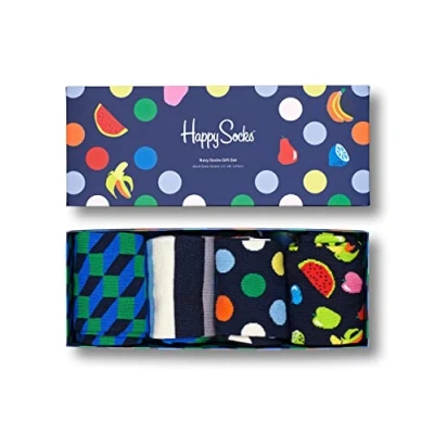 Obrázek Happy Socks Herrensocken, Geschenkset, Marineblau, 4 Stück