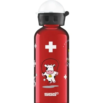 Obrázek SIGG Alu Trinkflasche Kinder KBT Funny Cows Auslaufsicher Federleicht BPA frei Klimaneutral Zertifiziert Rot 0,4L