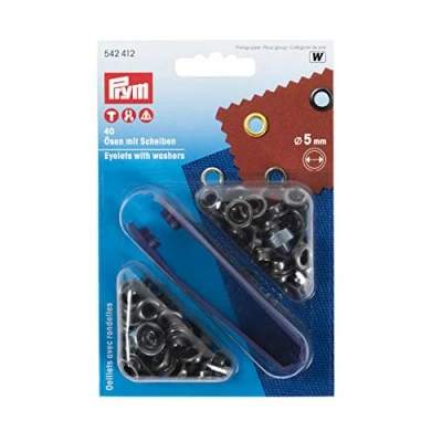 Obrázek Prym 542412 Oka a kotouče mosaz 5,0 mm stará ruka, kov, 5