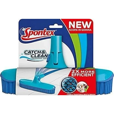 Obrázek Spontex Catch &amp; Clean Kehrbesen Ersatzkopf mit Gummiborsten, flexibel, hygienische und effiziente Reinigung für alle Bodenbeläge, 1 Stück