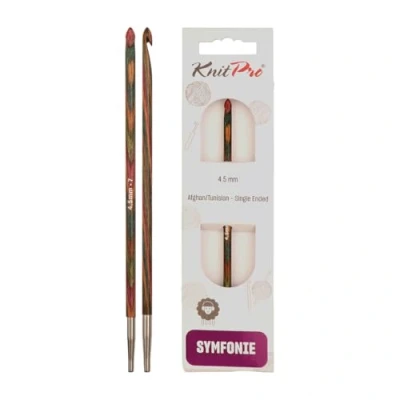 Obrázek KnitPro K20746 Afghan Tuniský háčkovací háček, dřevo, vícebarevný, 4,5
