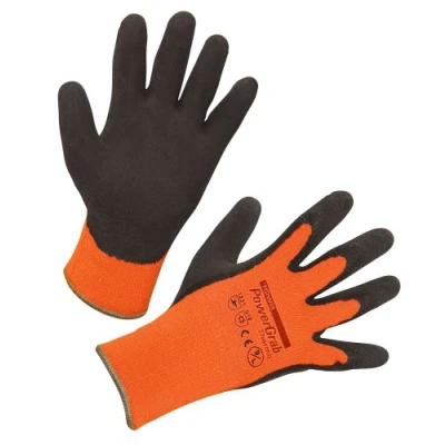 Obrázek Kerbl 297385 PowerGrab Termo pletené rukavice Latex s akrylovou podšívkou Velikost: 11, oranžová