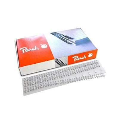 Obrázek Peach PW127 01 drátěná vazba, A4, 12 mm, 105 listů, 100 kusů, stříbrná