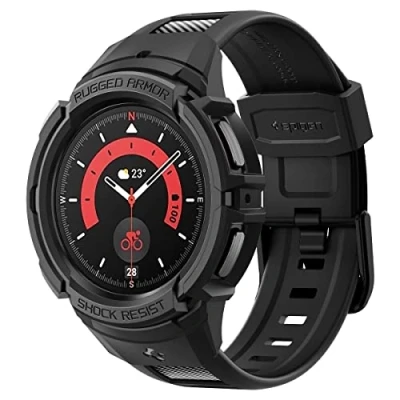 Obrázek Spigen Rugged Armor Pro náramek s pouzdrem kompatibilní Galaxy Watch 5 45 mm (2022) černý
