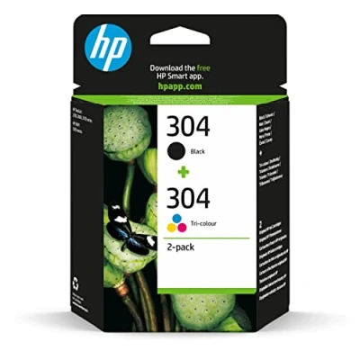 Obrázek HP 304 Originální tiskové kazety pro více tiskáren (černé, barevné) DeskJet, 2 balení