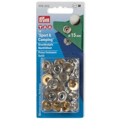Obrázek Prym 390331 náhradní balení pro 390330 bez šití druk Anorak, mosaz 12 mm stříbrná, kovová