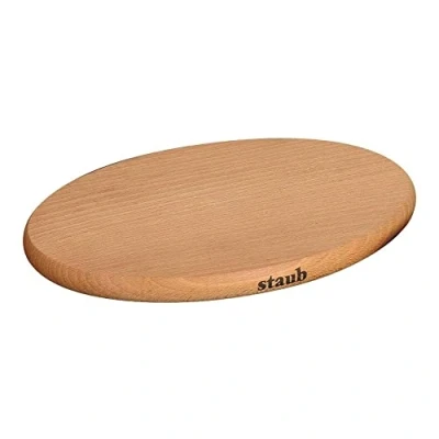 Obrázek STAUB Magnetická podložka ze dřeva, oválná, 29 x 20 cm, pro všechny magnetické hrnce a pánve, buk