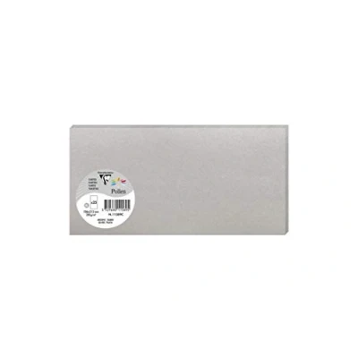 Obrázek Clairefontaine Balení 11589C s 25 kartami ve formátu DL, 210 g 106 x 213 mm, stříbro