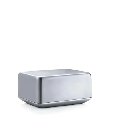 Obrázek blomus BASIC dóza na máslo ušlechtilá ocel matná, velikost M: Elegantní uložení čerstvého másla (V 6 cm, Š 12 D 10 63638)