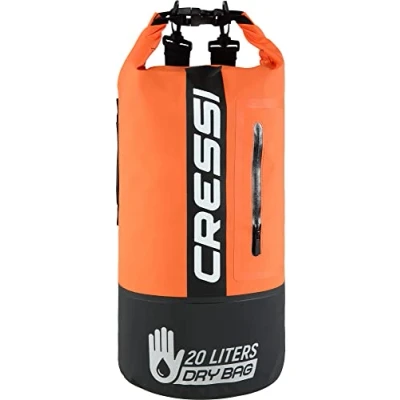 Obrázek Cressi Unisex Dry Bag Premium 20LT Bicolor vodotěsná taška/batoh pro sportovní aktivity černá/oranžová 20 LT