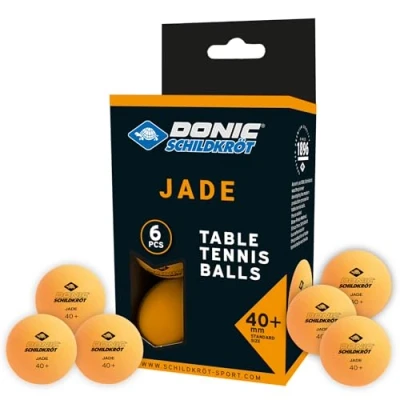 Obrázek Míček na stolní tenis Donic Schildkröt Jade, kvalita Poly 40+, 6 ks v blistru, oranžový