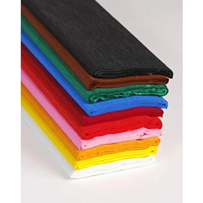 Obrázek Clairefontaine 914399C Packung mit 10 Rollen feuerfestes Krepppapier (200 x 50 cm, ideal für das Erstellen von Dekorationen und Kostümen) 1 Pack farbig sortiert