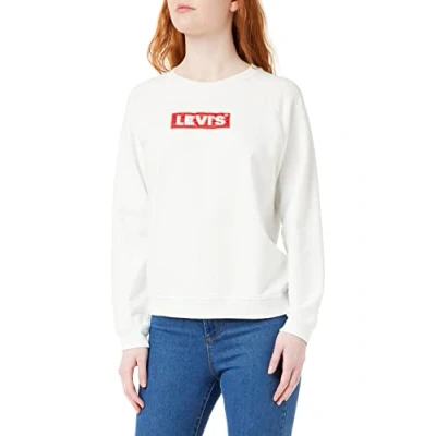 Obrázek Levi&#039;s Dámská Relaxed Graphic Crew mikina, White (Crew Box Tab White+ 0092)