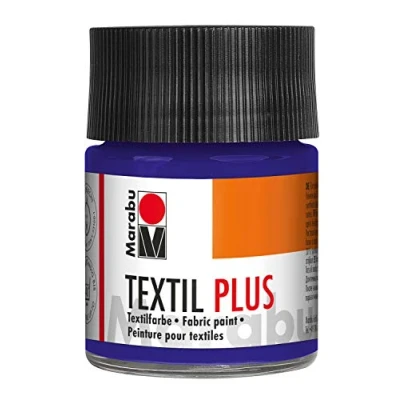 Obrázek Marabu 17150005051 Textil Plus fialová tmavá 50 ml, plně krycí barva na látky tmavé látky, vhodná pro malování a tisk po fixaci lze prát do 40 C