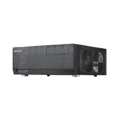Obrázek SilverStone SST GD09B Grandia HTPC ATX Desktop skříň s vysoce výkonným a tichým chladicím systémem, černý