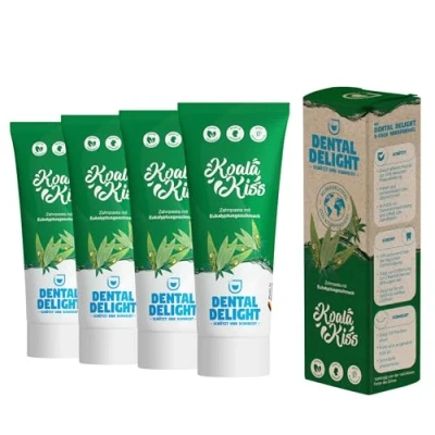 Obrázek DENTAL DELIGHT Koala Kiss zubní pasta, veganská pasta s příchutí, (eukalyptus, balení 4 ks)