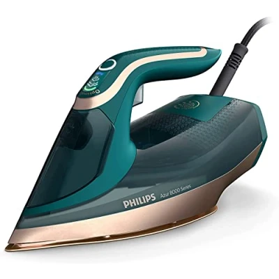 Obrázek Philips Azur 8000 Serie Napařovací žehlička 70 g/min trvalá pára, 240 g turbo parní ráz, výkon 3000 W, technologie OptimalTEMP, zelený opál (DST8030/70)
