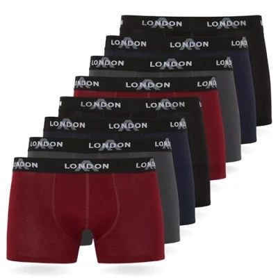 Obrázek FM London 8PACK Fitted Hipsters Boxer Shorts Boxerky, Muži, Velikost: XL, Blue (dark assorted 03)