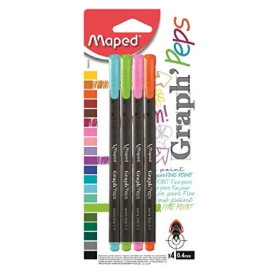 Obrázek Maped M749143 Fineliner Graph Peps Fancy, Metallspitze 0.4 mm, 4er Packung