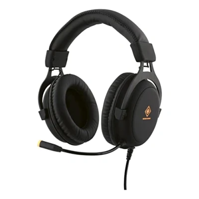 Obrázek GAM 030 DELTACO Gaming DH310 Over Ear Headset mit LED Beleuchtung (Kopfhörer, Mikrofon, 3,5 mm Klinke + USB, kabelgebunden, Lautstärkeregler) schwarz
