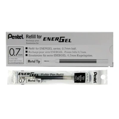 Obrázek Pentel LR7 AX náhradní náplň pro gelové tužky Energel, kulový hrot 0,7 mm, černá, 12 kusů