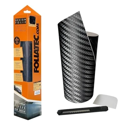Obrázek FOLIATEC Cockpit designová fólie Ultra Carbon pro interiér vozidla vnější zrcátko ozdobné lišty, černá strukturovaná, 152 x 20 cm