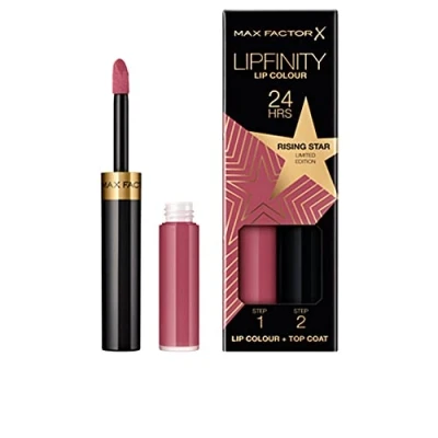Obrázek Max Factor Lipfinity Lip Colour Rising Stars Collection, 84 Star, dlouhotrvající rtěnka + hydratační vrchní vrstva, trvanlivost až 24 h, s přesným aplikátorem, 2,3 ml 1,9 g