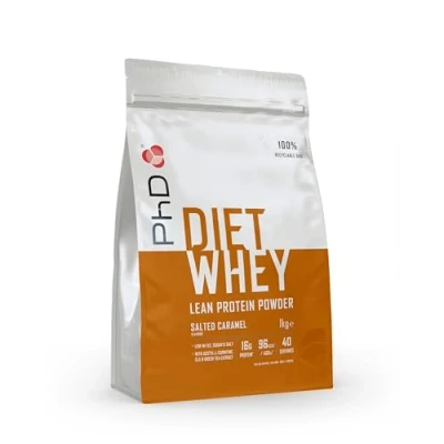 Obrázek PhD Nutrition Diet Whey Protein prášek 1 kg solený karamel, nízkokalorický vysokoproteinový proteinový pro dietu Podpora 16 g bílkovin v jedné porci
