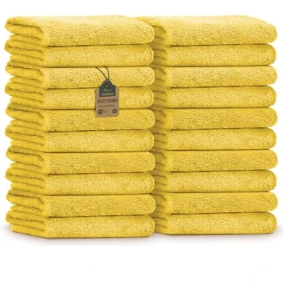 Obrázek NatureMark 20dílné balení froté ručníků pro hosty, 30 x 50 cm, 100% bavlna, žluté