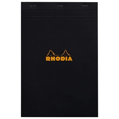 Obrázek Rhodia 192009C Poznámkový blok N19, sešitý, mikroperforovaný, DIN A4+, čtverečkovaný, 80 g, 21 x 31,8 cm, listů 1 kus černý