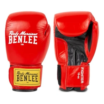 Obrázek BENLEE boxovací rukavice z kůže Fighter Black/Red 18 oz