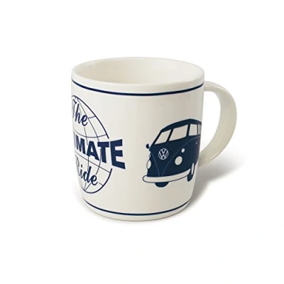 Obrázek BRISA VW Collection Volkswagen velká keramika hrnek na kávu a čaj cappuccino s ovesným designem T1 Bulli Bus (The Ultimate Ride/bílá)