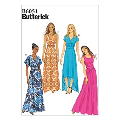 Obrázek BUTTERICK PATTERNS B6051 Misses&#039; Dress Sewing Template, Size F5 (16 18 20 22 24)