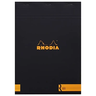Obrázek Rhodia Blok 182012C, na straně hlavy, DIN A4, linkovaný, 21 x 29,7 cm, 70 listů, černý