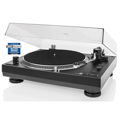 Obrázek Dual DTJ301.1 USB DJ gramofon (33/45 ot / min, řízení výšky, magnetický snímač, pin světla, kabel) černá