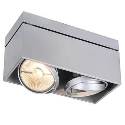 Obrázek SLV LED stropní svítidlo KARDAMOD pro efektní vnitřní osvětlení otočné a svítidlo, bodové dvouplamenné, hranaté, bílé, GU10, max. 75 W