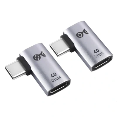 Obrázek Cable Matters 2 balení, 40Gbps USB C Flat Right Angle adaptér