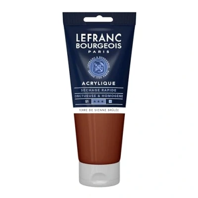 Obrázek Lefranc Bourgeois akrylová barva 300351 Fine Siena pálená, tuba 200 ml, krémová na vodní bázi, rychleschnoucí, stálá světle, voděodolná