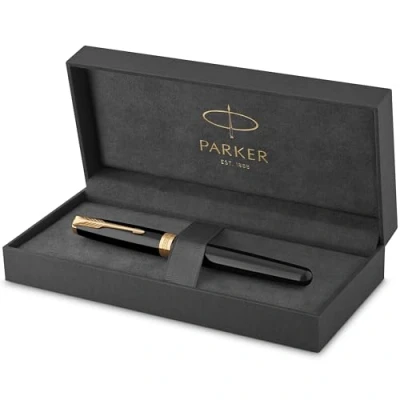 Obrázek Plnicí pero Parker Sonnet, s tloušťkou pera médium a ozdobnými prvky pozlacenými růžovým zlatem, v dárkovém balení