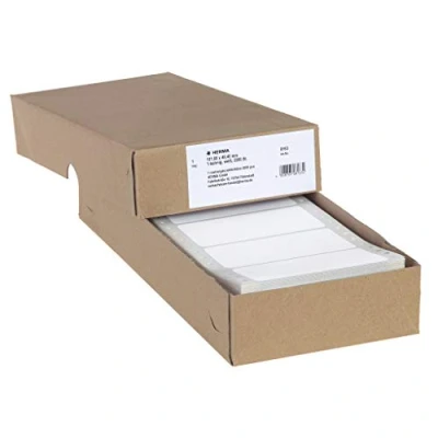 Obrázek HERMA 8163 počítačové etikety nekonečné, 101,6 x 48,4 mm, 1 pruh, 2000 kusů, samolepicí, nekonečné nálepky s vodicím otvorem, matné, prázdné papírové na počítači, bílé