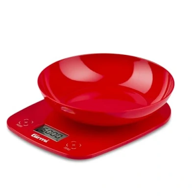Obrázek Girmi PS0102 Küchenwaage, Kunststoff, 1 g/5 kg, LCD Display 45 x 22 mm, automatische Abschaltung, Tara Funktion, Rot